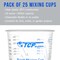 20 oz. (600ml) Graduated Plastic Mixing Cups - Box of 25 - Disposable Plastic Measuring Cups for Liquids, Paints, Resin, Epoxy, Art, Kitchen - Ratios 2-1, 3-1, 4-1 ML